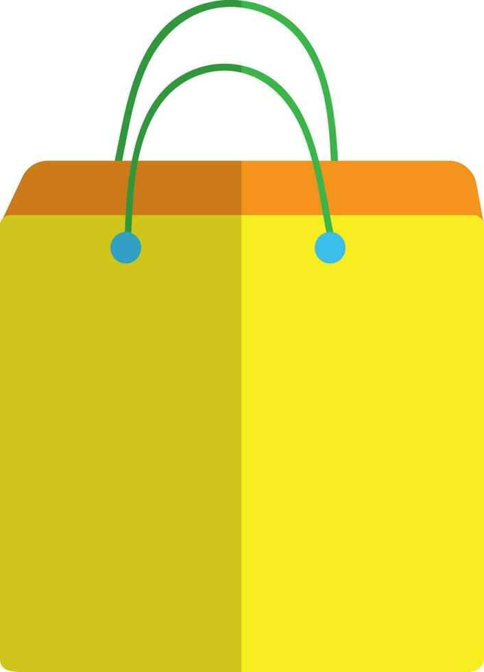 Shopping bag in yellow and green color. vector