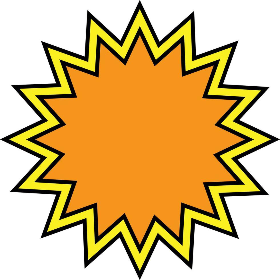 Blank sticker in orange and yellow color. vector