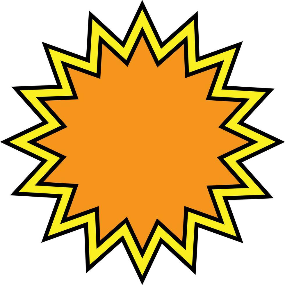 Blank sticker in orange and yellow color. vector