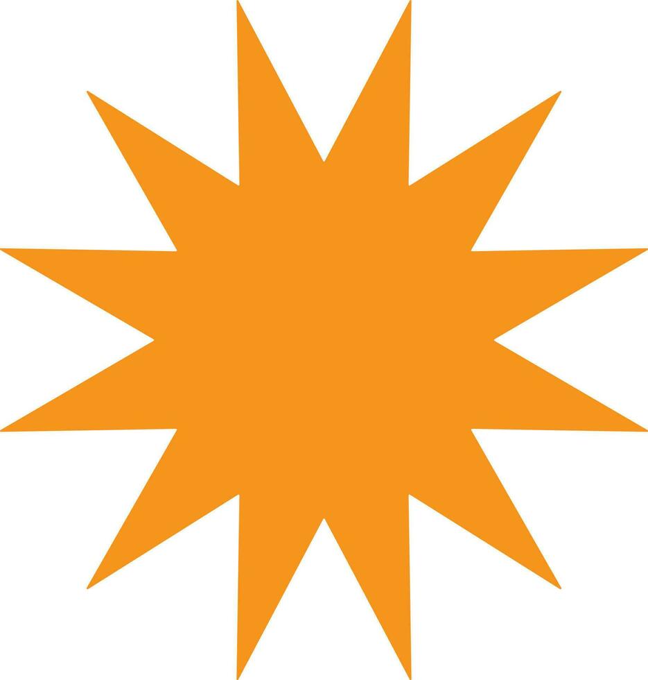 Blank sticker in orange color. vector