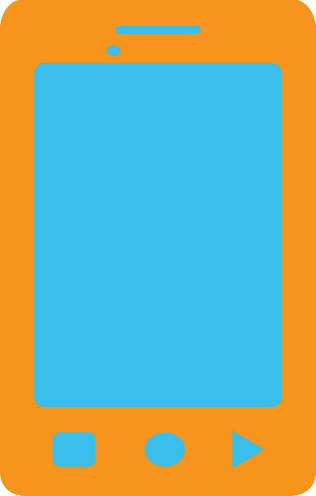 Illustration of smartphone in orange and blue color. vector