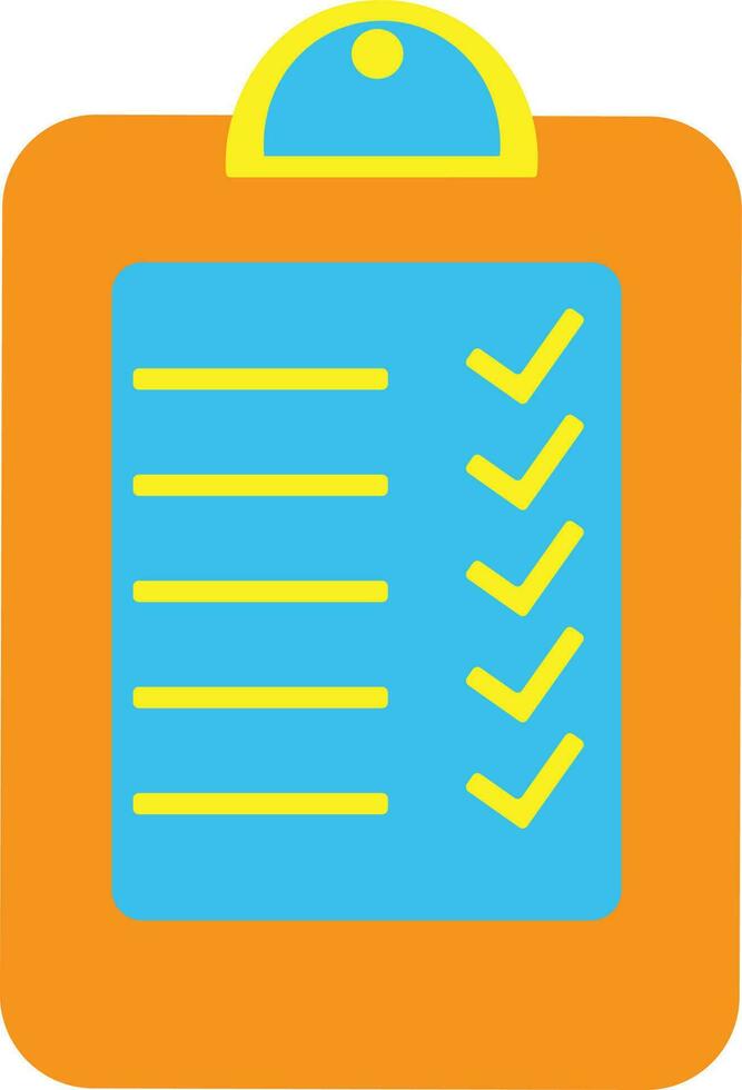 Blank checklist in orange and blue color. vector