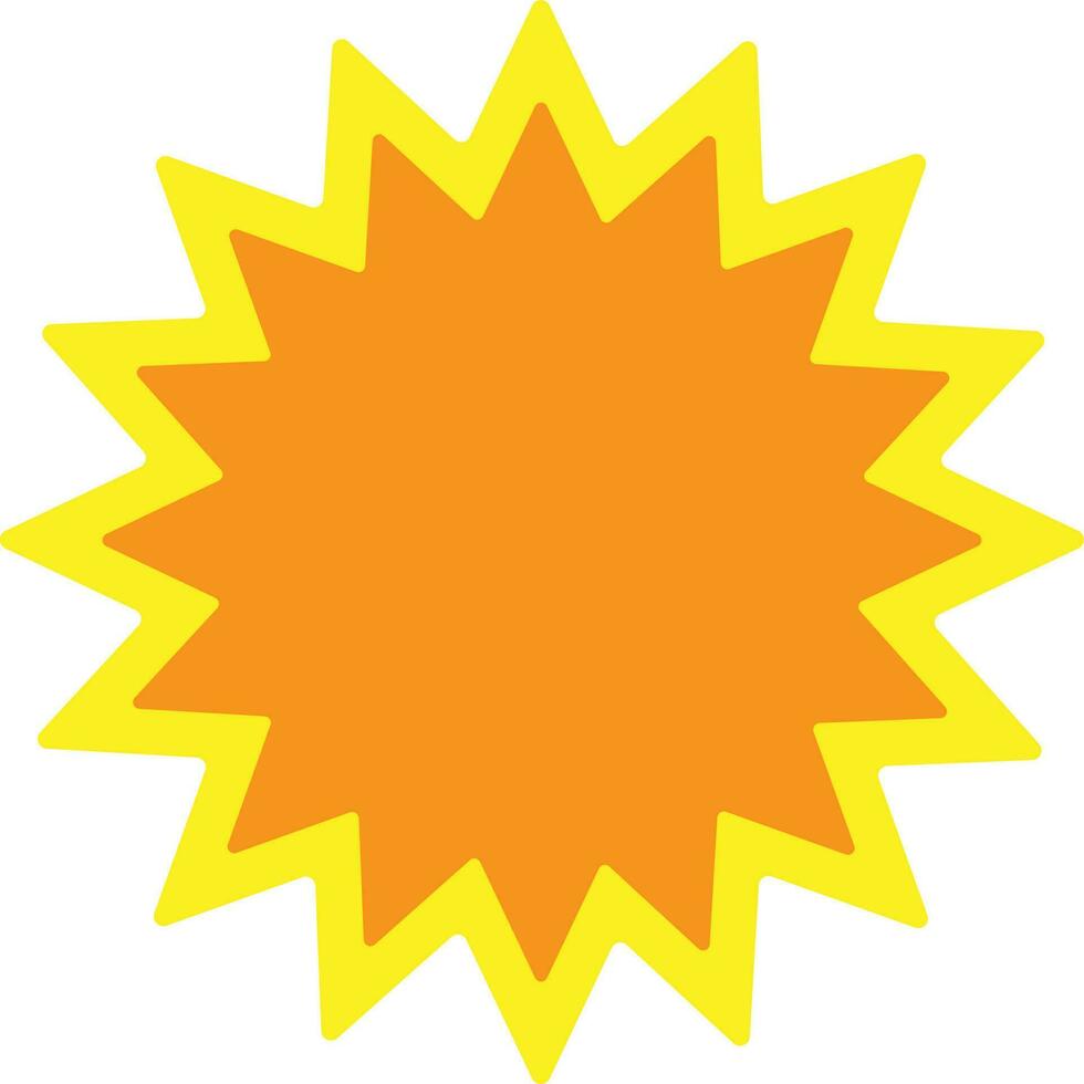 Blank sticker in orange and yellow color. vector