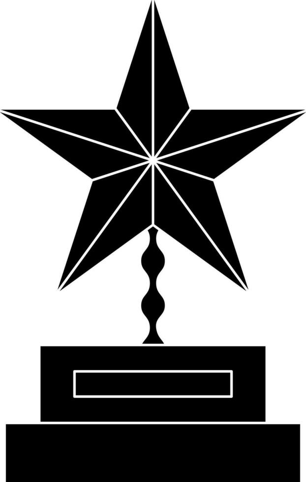 Star trophy award in Black and White color. vector