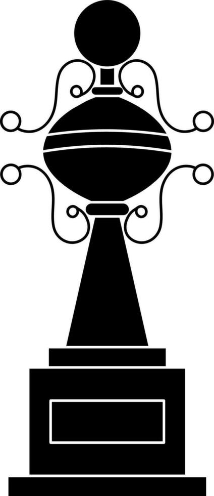 negro y blanco trofeo premio en plano estilo. vector