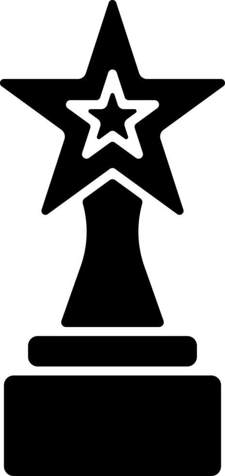 Star trophy or award icon isolated in Black and White color. vector