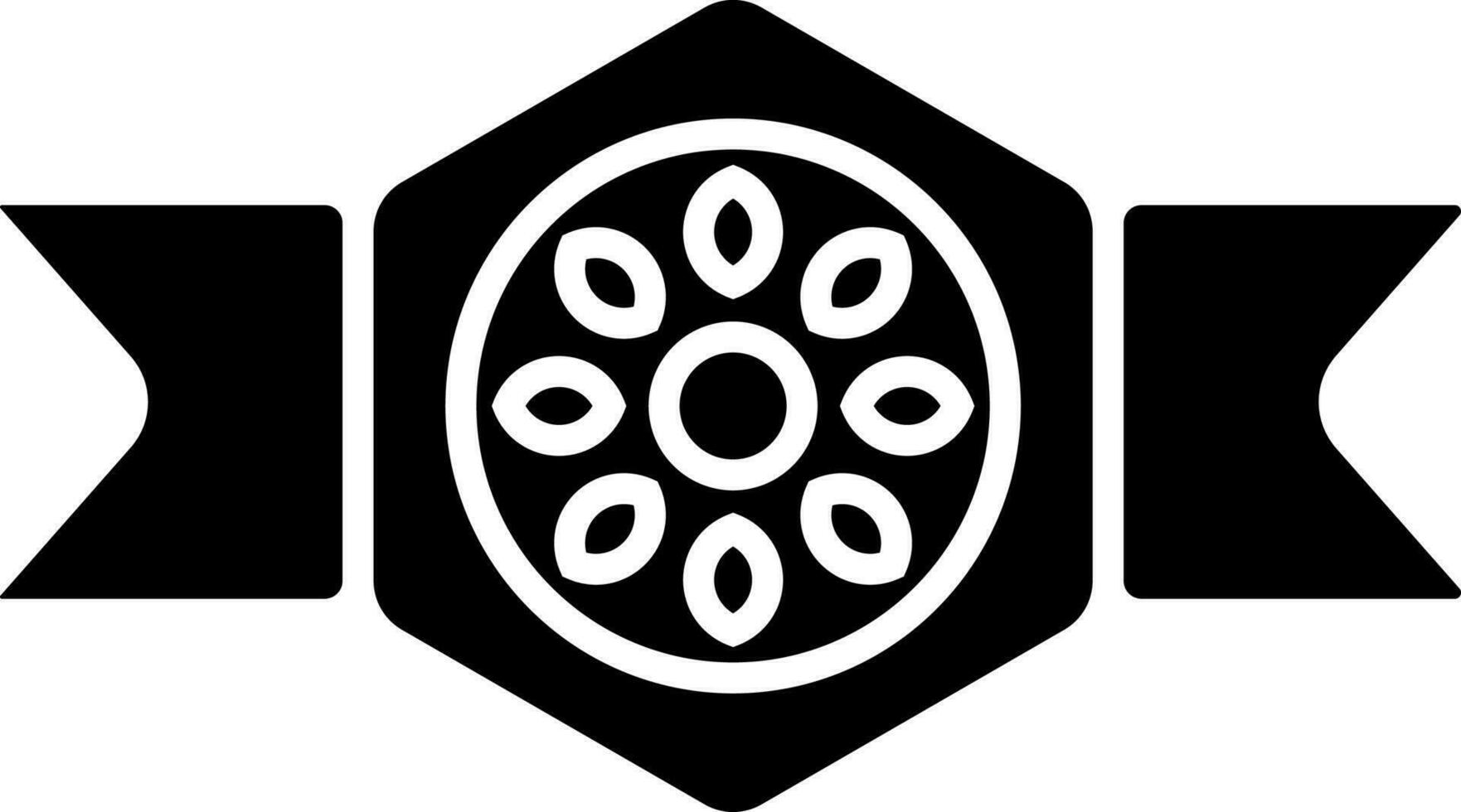 Black and White icon of badge isolated in flat style. vector