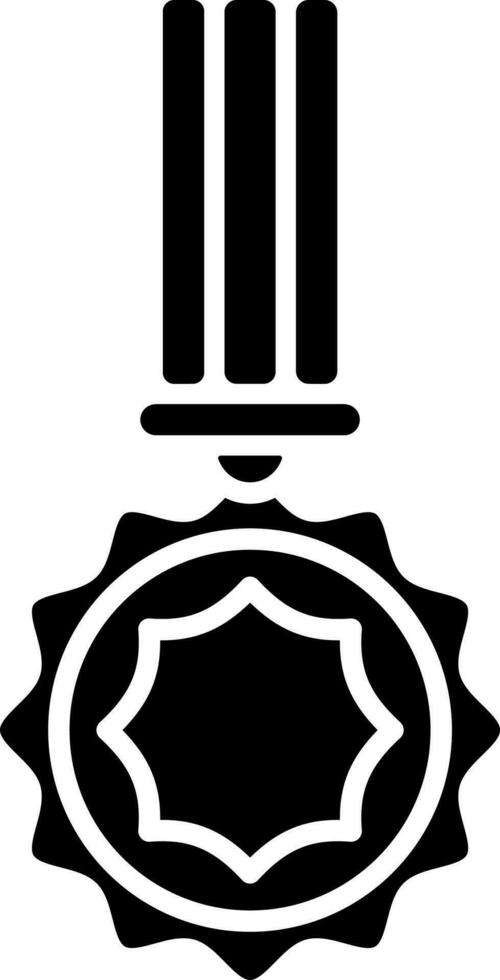 Sign or symbol of medal or badge isolated in Black and White color. vector