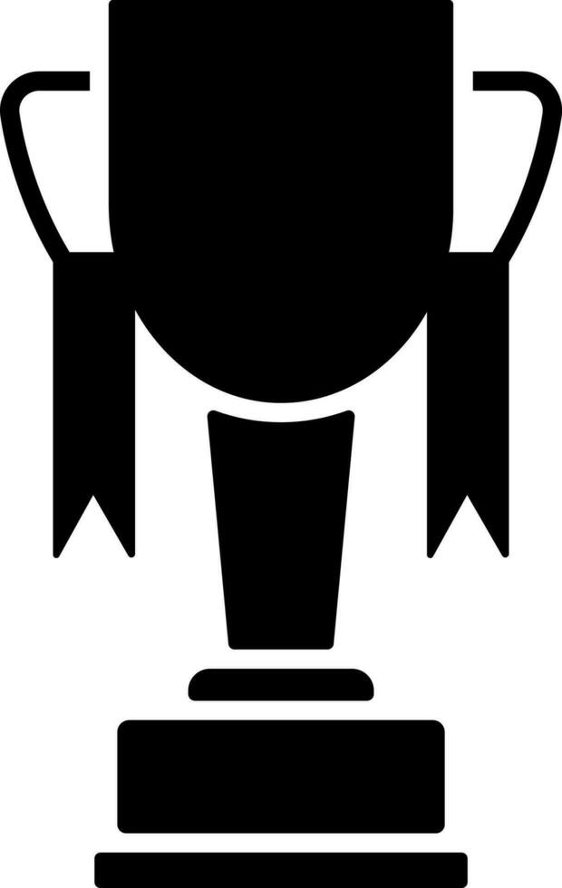 negro y blanco icono de trofeo taza. vector