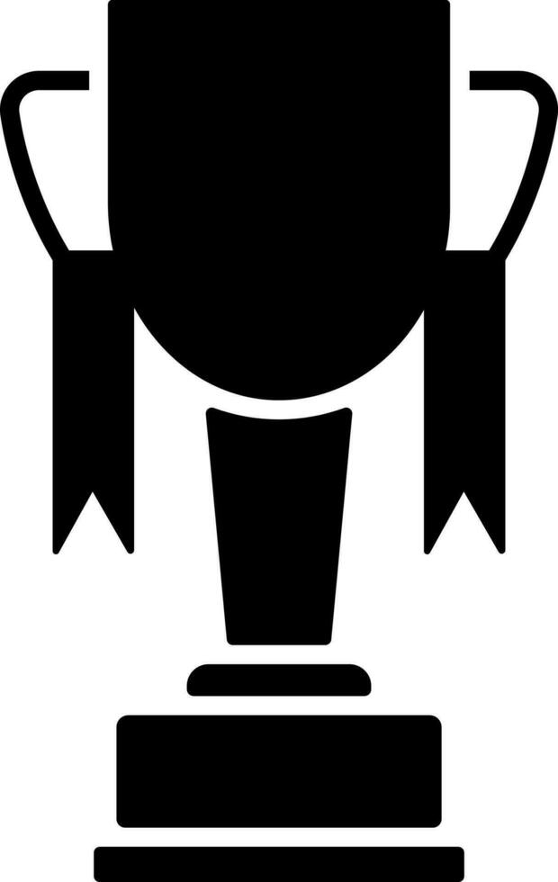 Black and White icon of trophy cup. vector