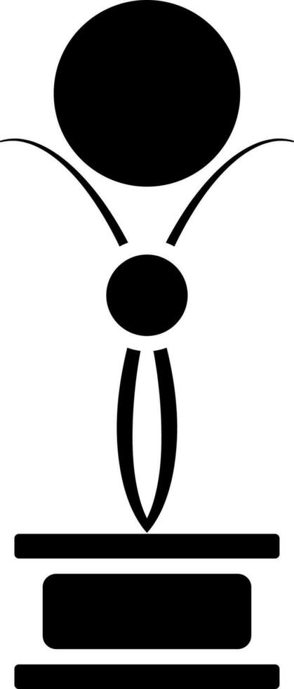 Illustration of stylish trophy icon in Black and White color. vector