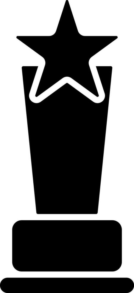 elegante trofeo icono en negro y blanco color. vector