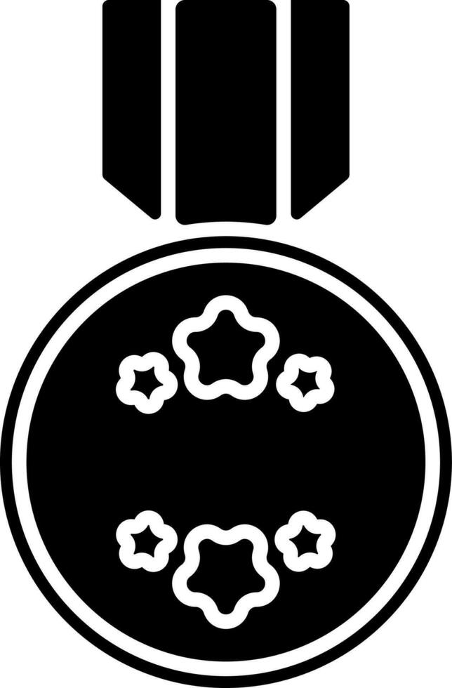 Badge glyph icon isolated in flat style. vector