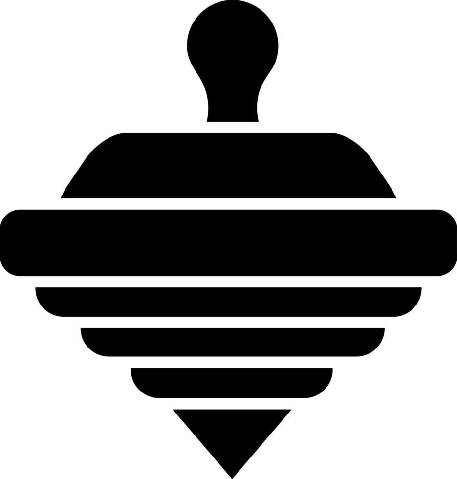 Flat style spinning top glyph icon. vector