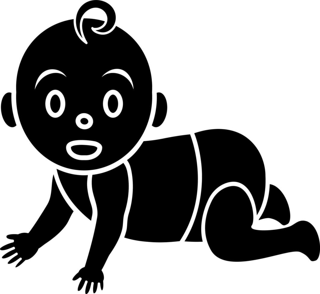 Cute baby icon in flat style. vector