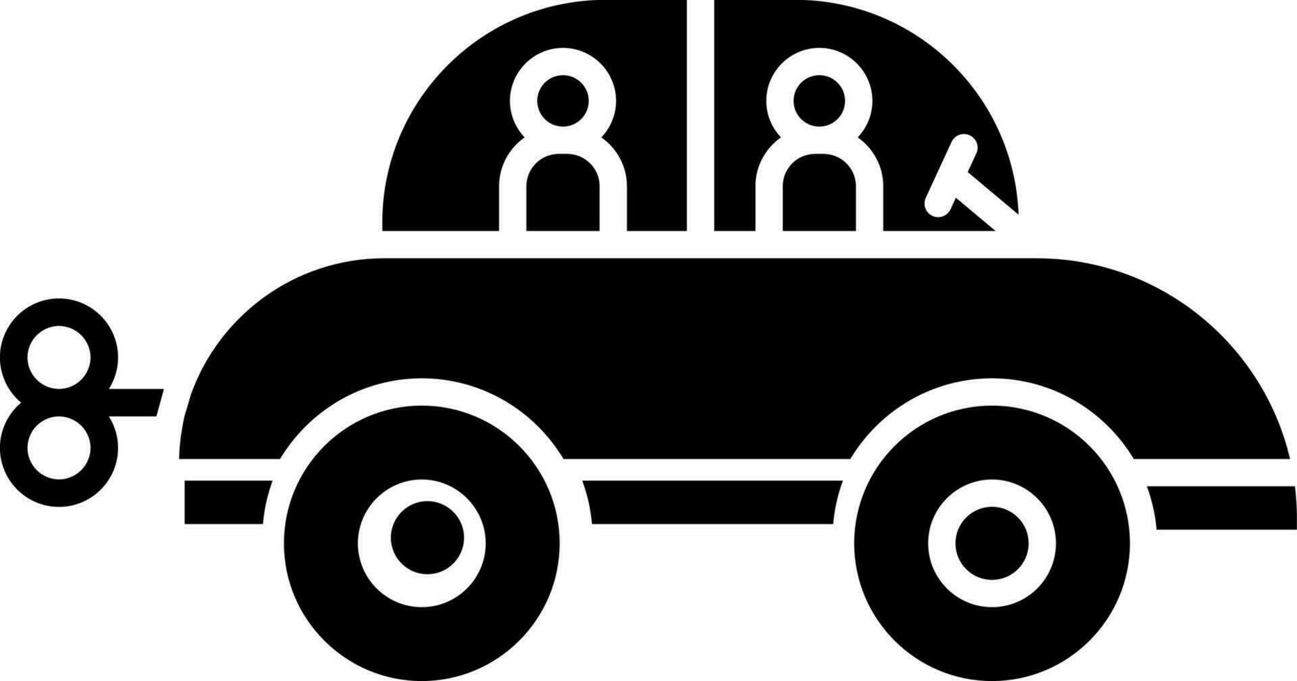 Car toy glyph icon in flat style. vector