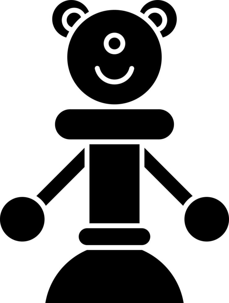 Vector illustration of cartoon robotic or clutching clatter toy.