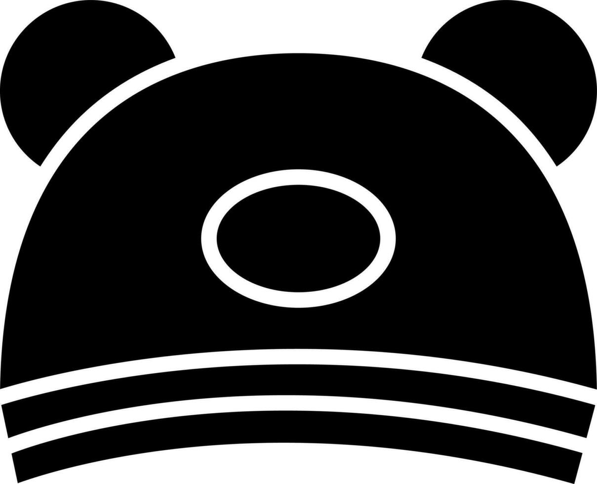 Illustration of beanie glyph icon. vector