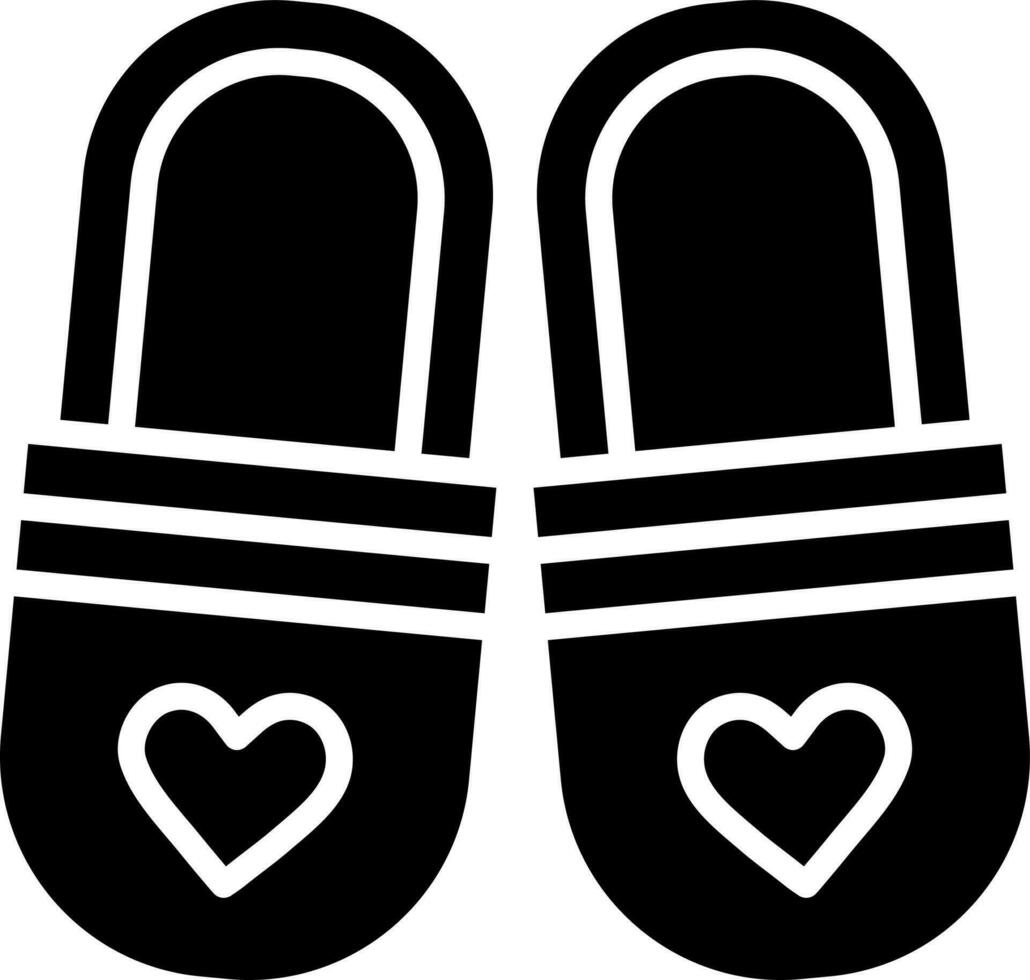 Glyph illustration of slippers icon. vector