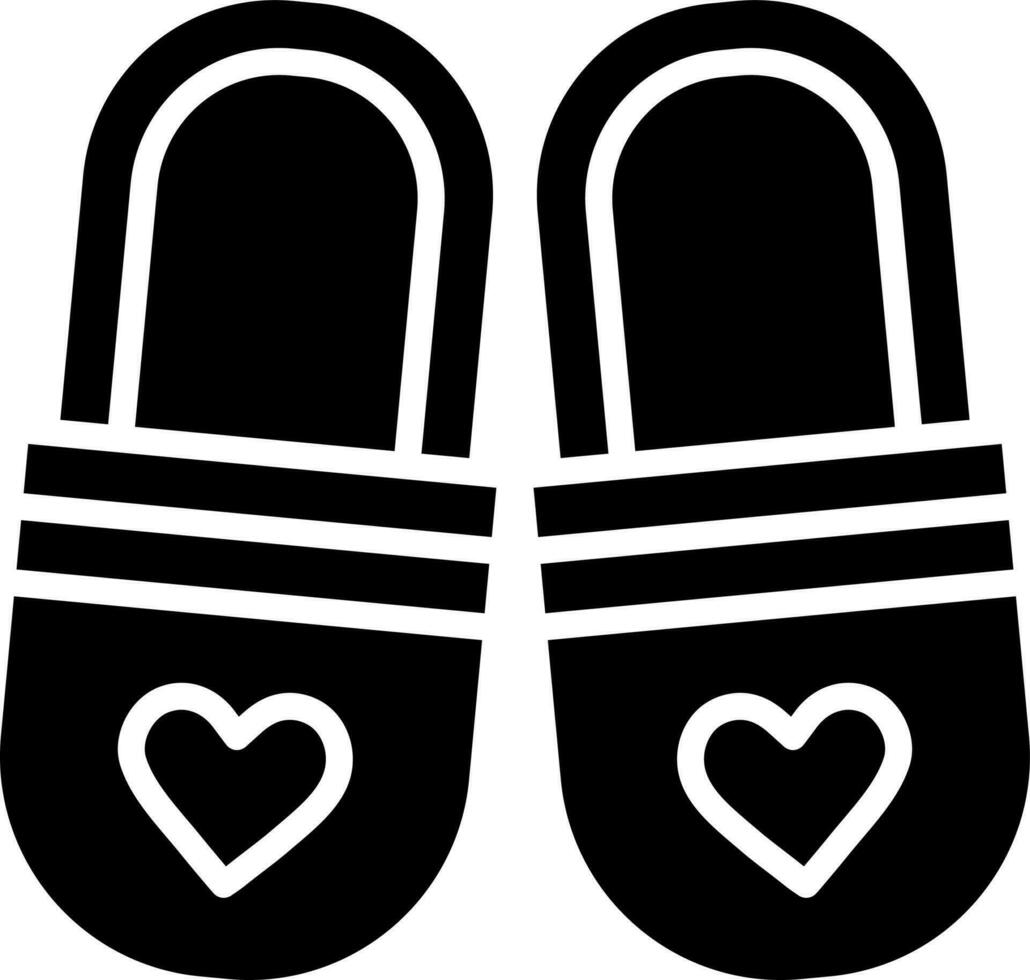 Glyph illustration of slippers icon. vector