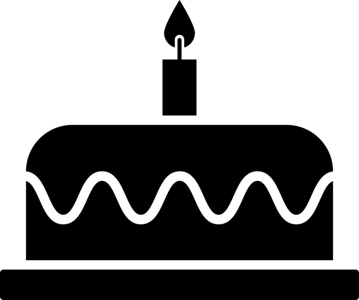 Black and White illustration of cake icon or symbol. vector