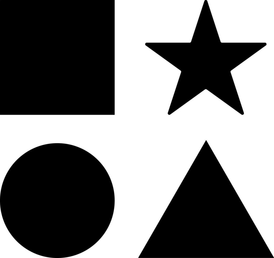 Glyph illustration of geometric shapes icon. vector