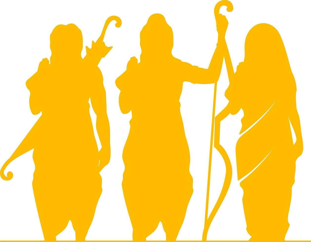 Rama with Sita and brother Laxman. vector
