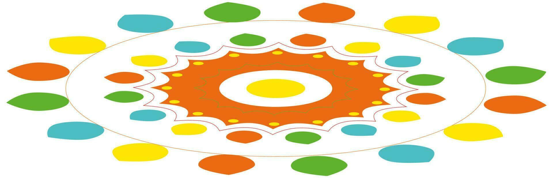 Colourful flower design of rangoli. vector