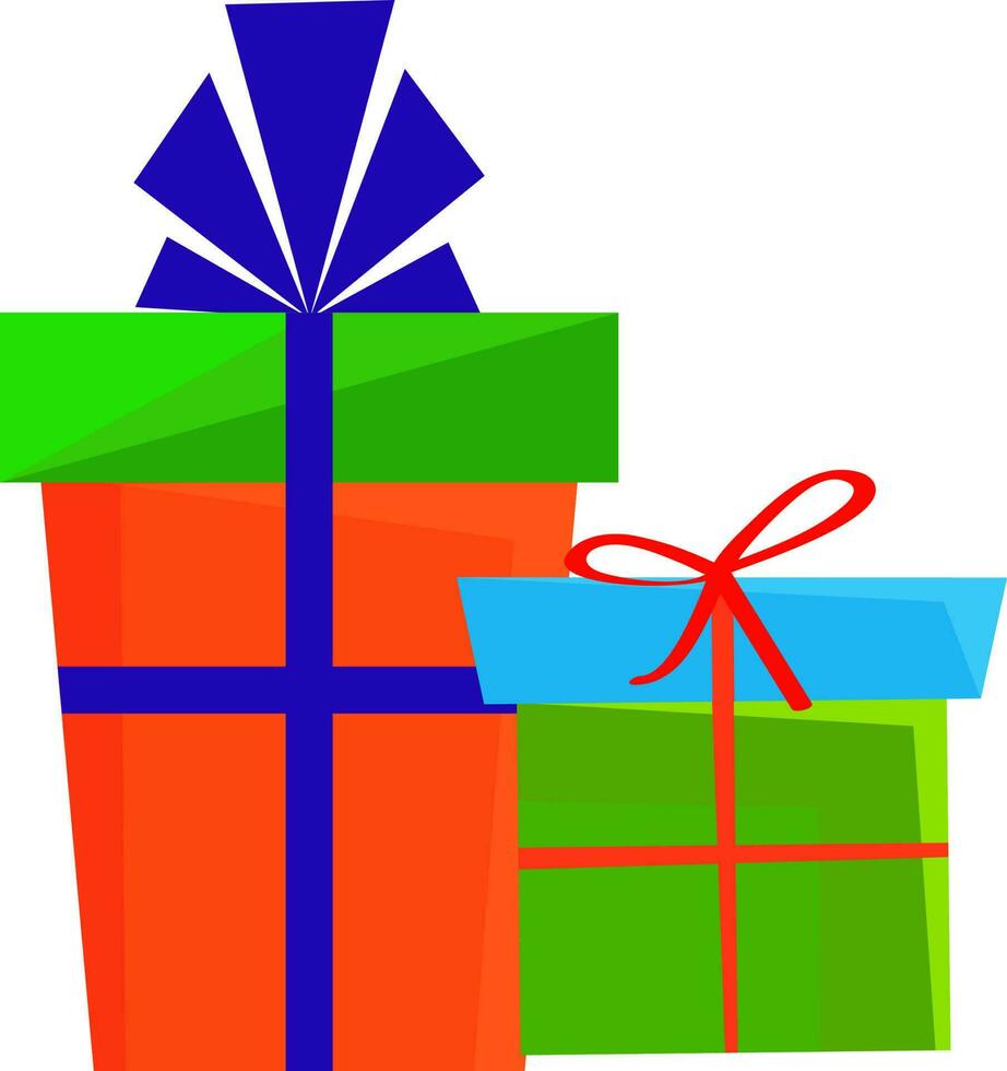 Flat illustration of colorful gift boxes. vector