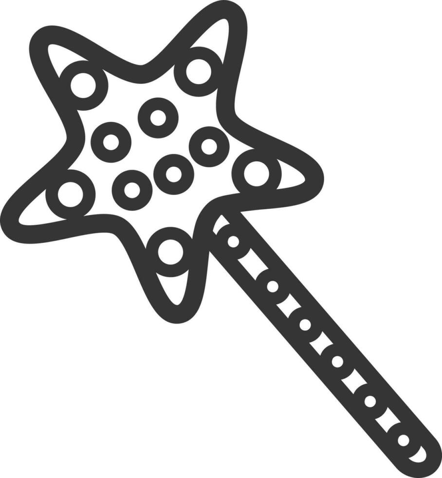 Magic wand in black and white color. vector