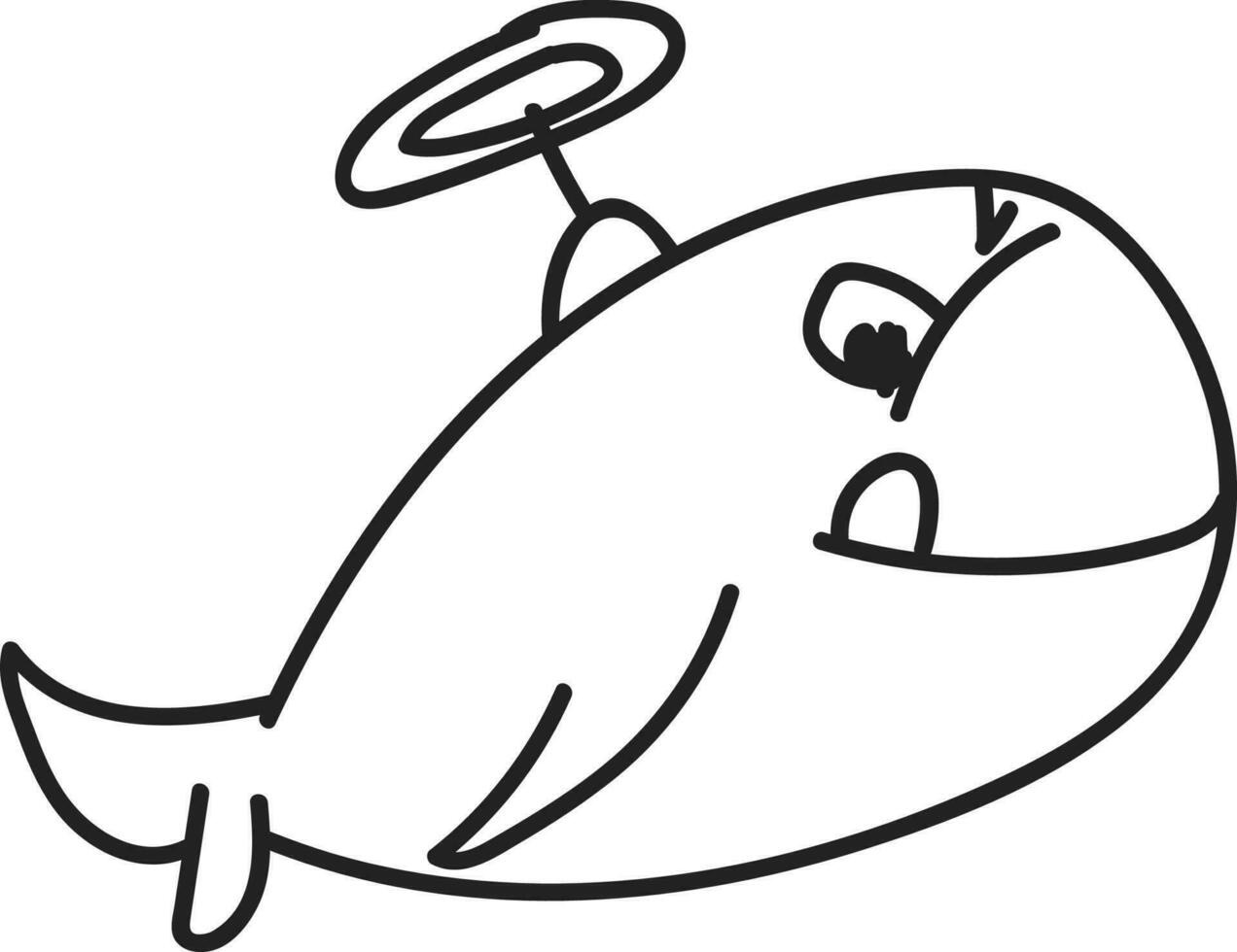 Fish in black and white color. vector