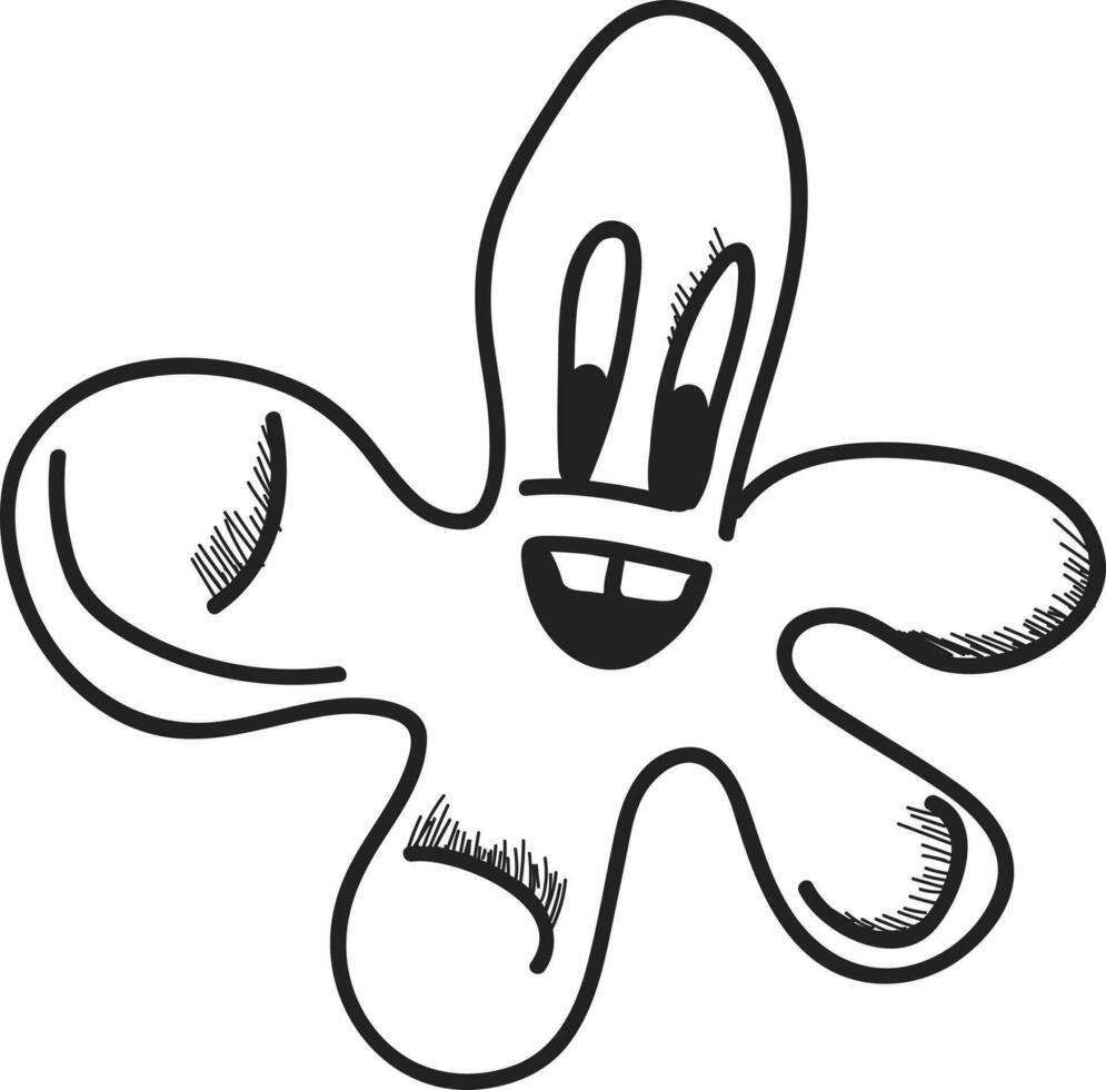 Octopus in black and white color. vector