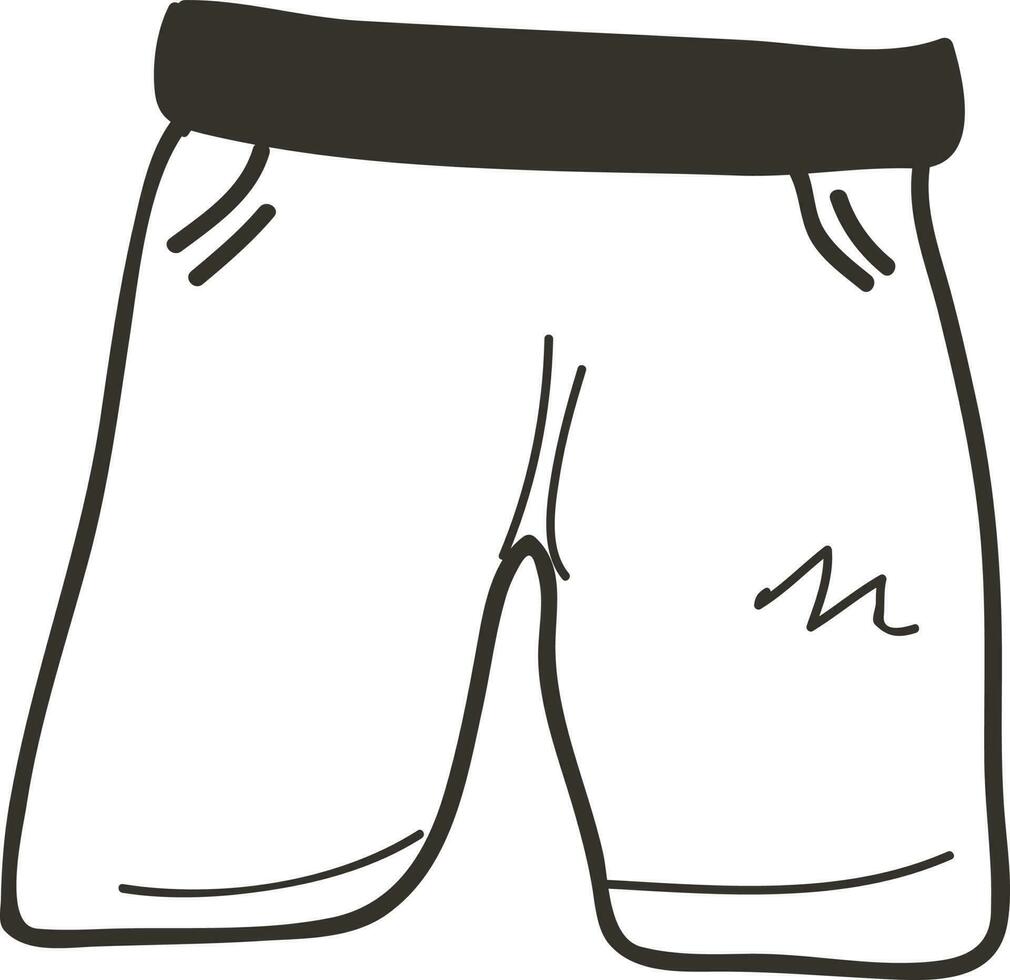 pantalones cortos en negro y blanco color. vector