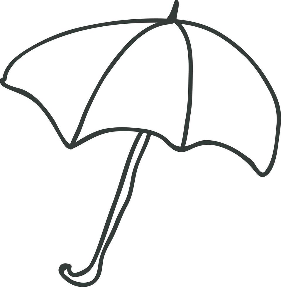 Line art illustration of a umbrella. vector