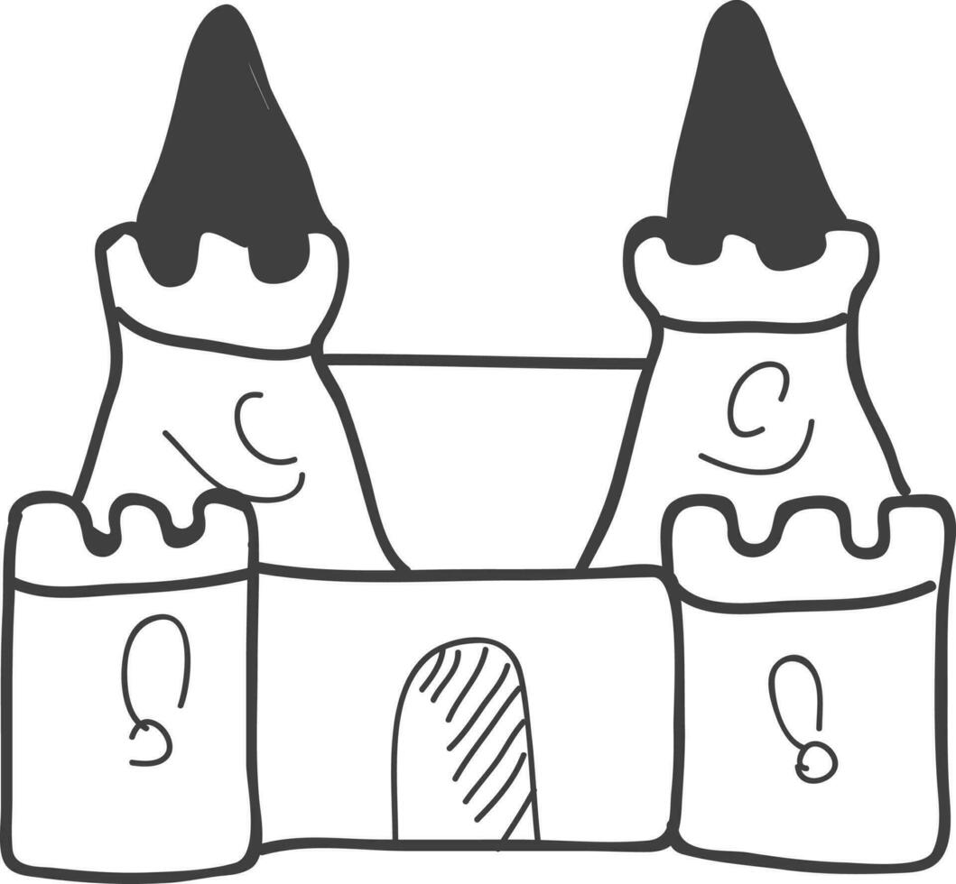 Stylish black and white castle. vector