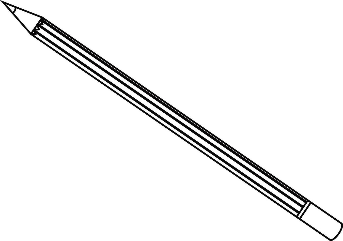 Flat illustration of black and white pointed pencil. vector