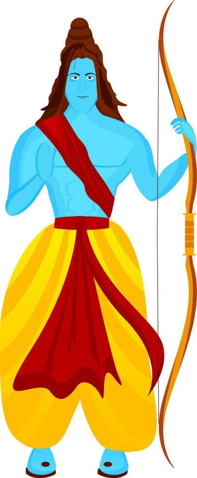 Mythological lord of hindu, god rama. vector