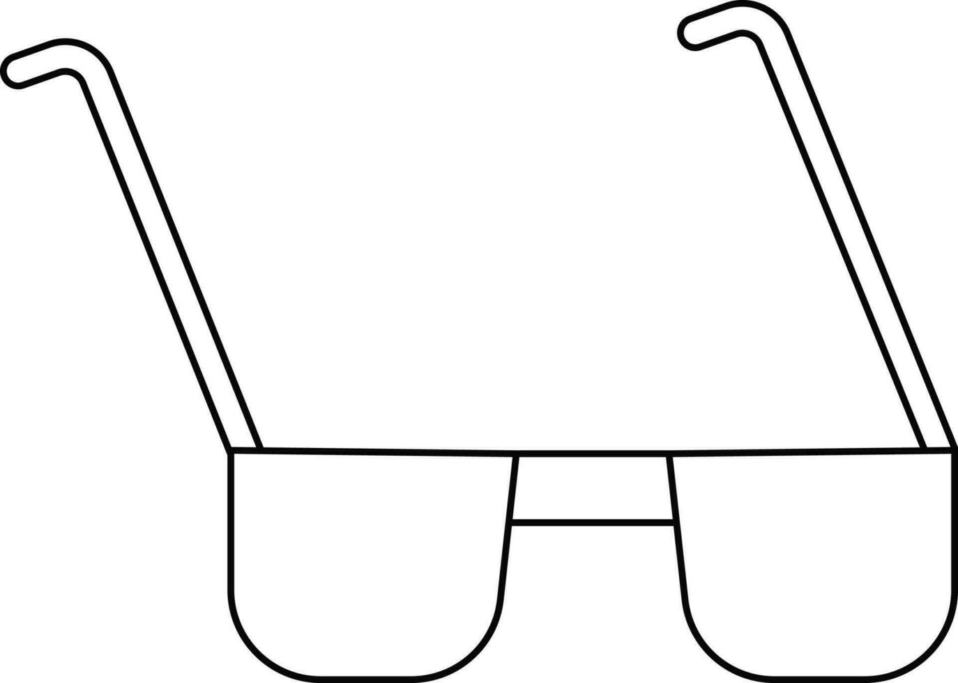 Black line art illustration of a sunglass. vector