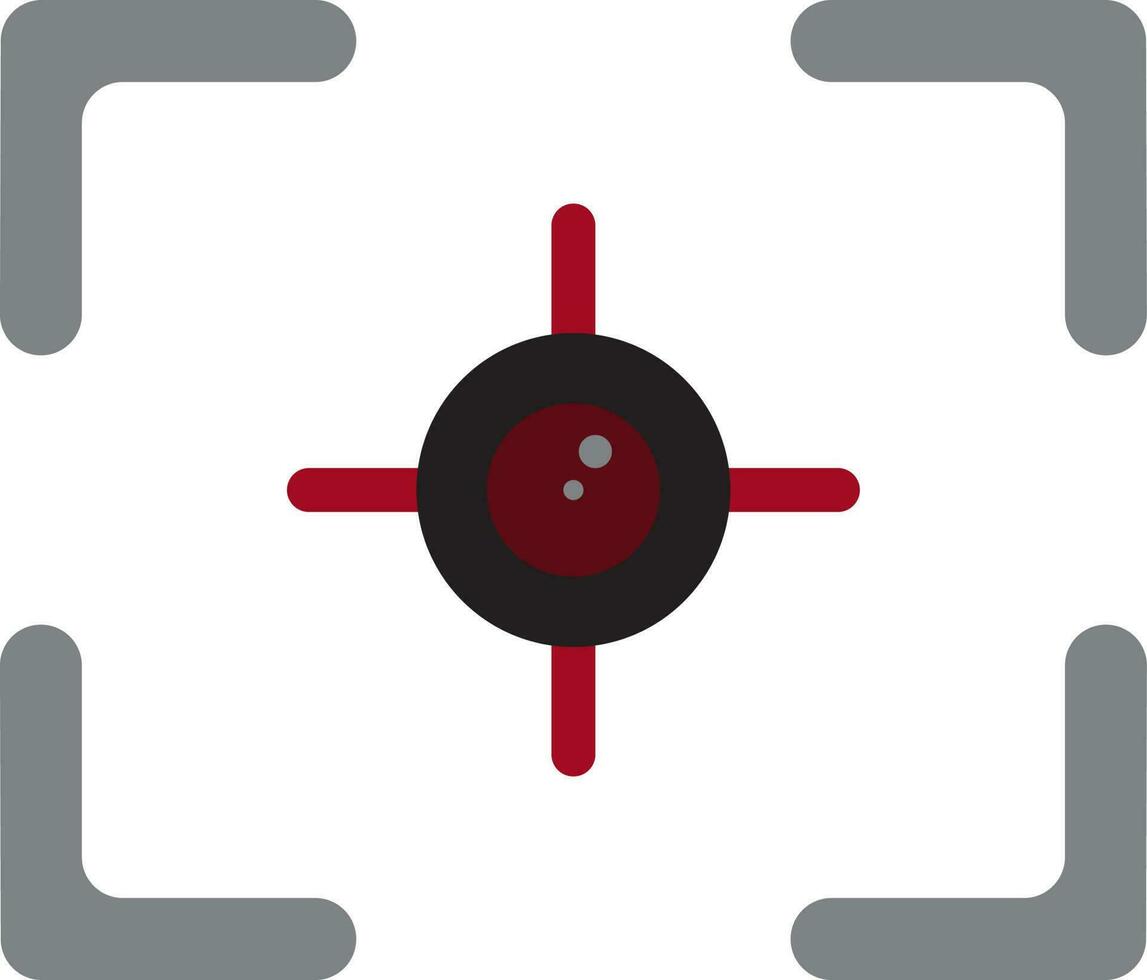 Illustration of a red and black camera focus. vector