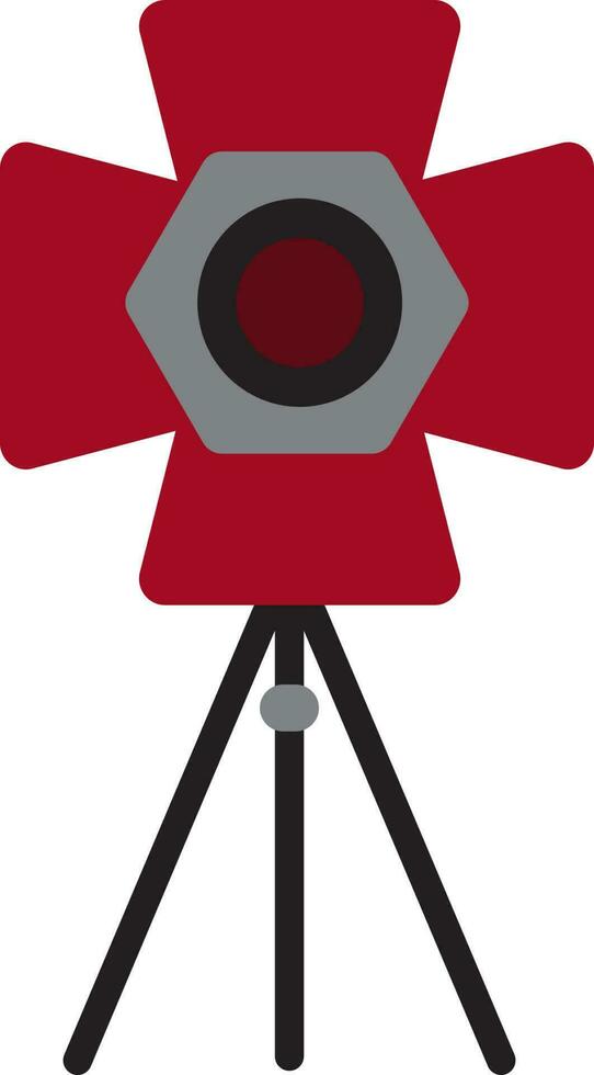 Red and grey potlight on black tripod. vector