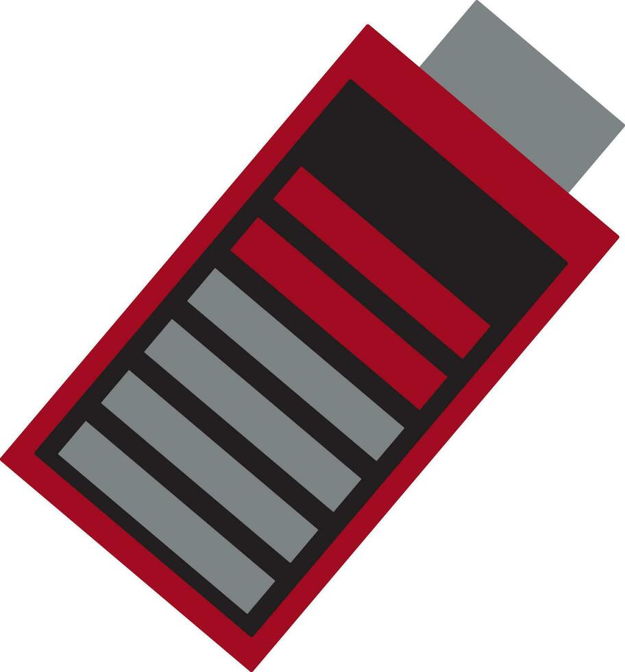 Battery in red and black color. vector