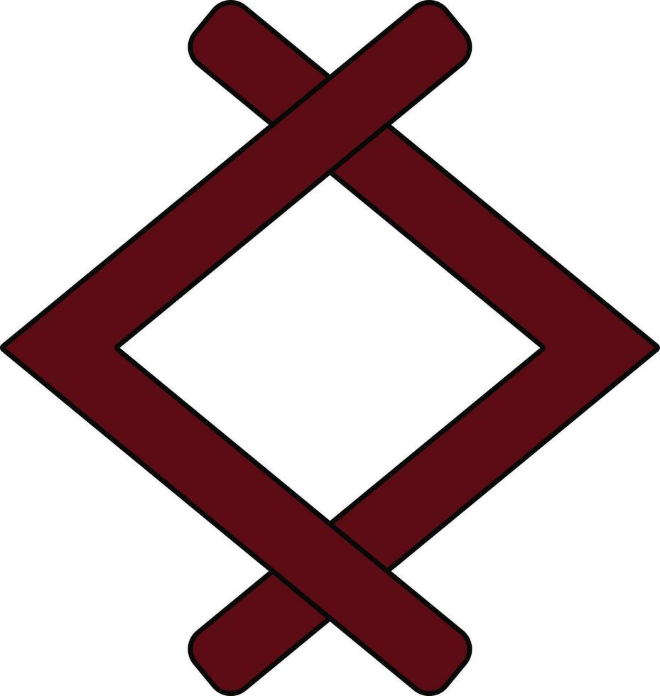 Brown crop tool in black line art. vector