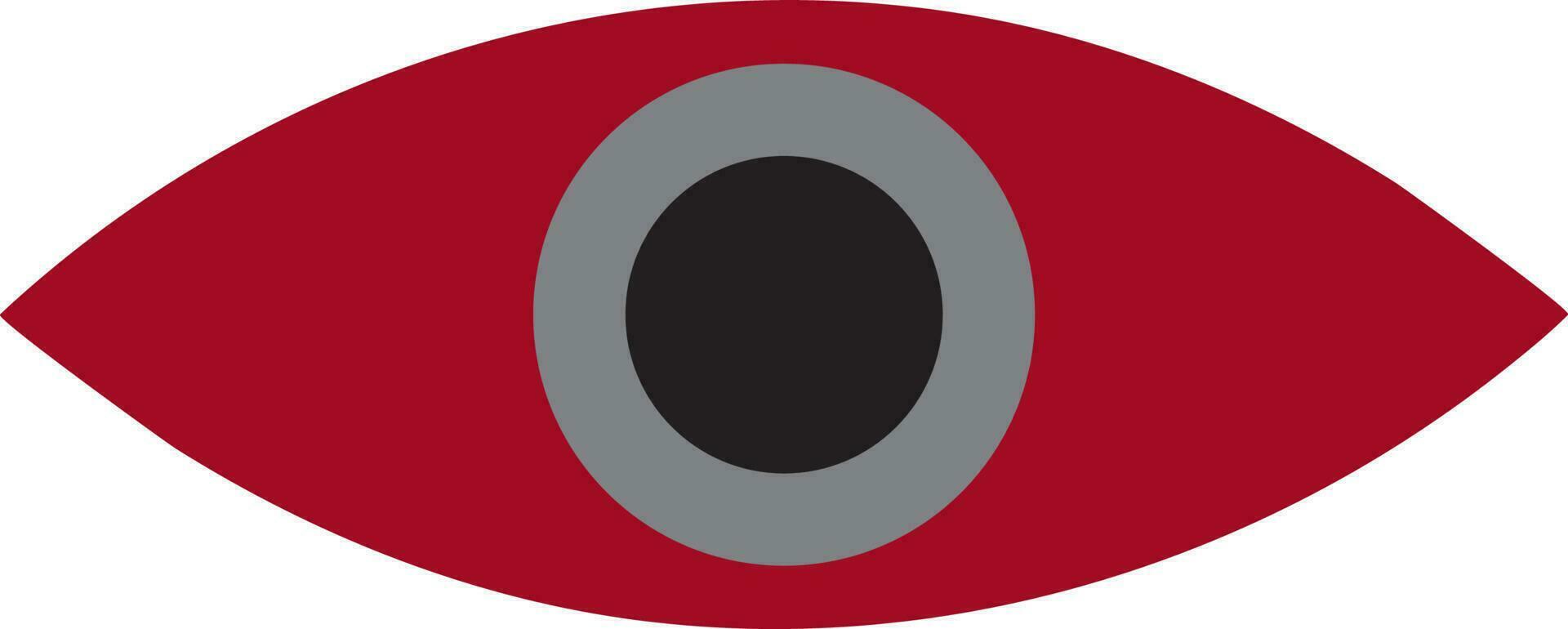 Red and grey eye lens on white background. vector