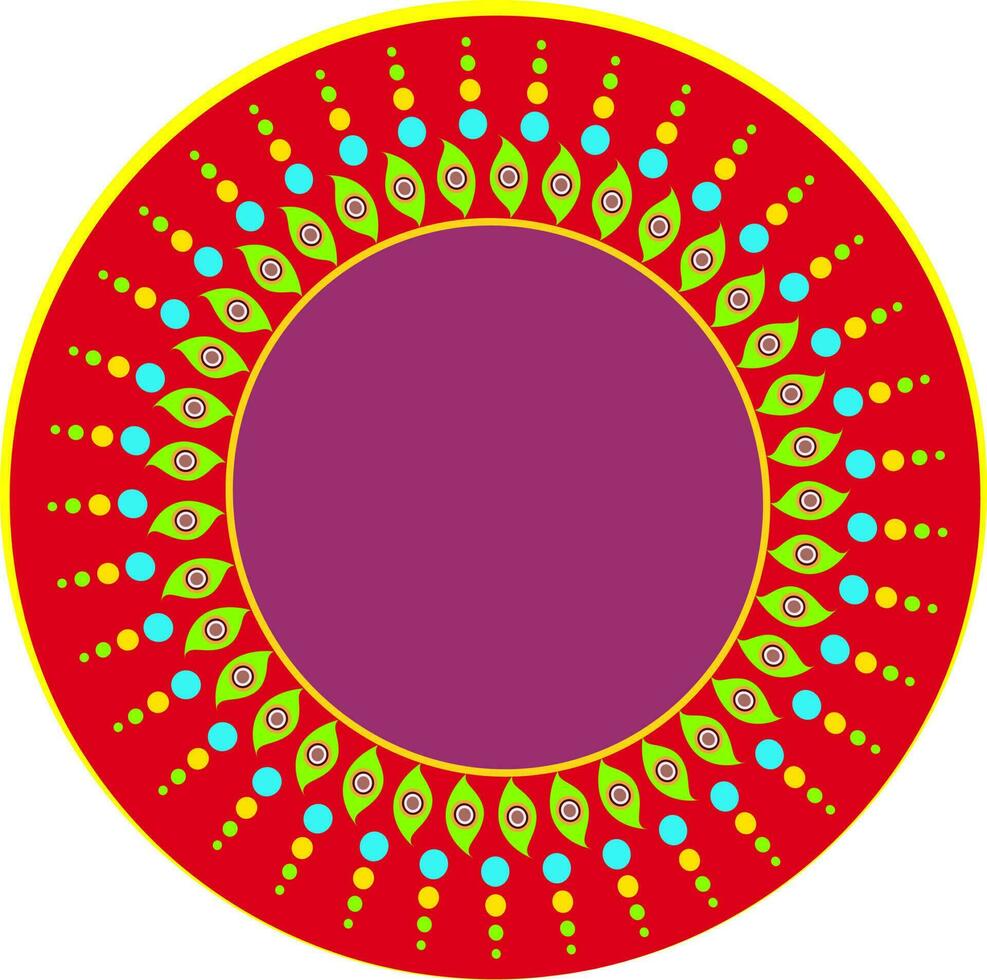 Circular design pattern of rangoli. vector