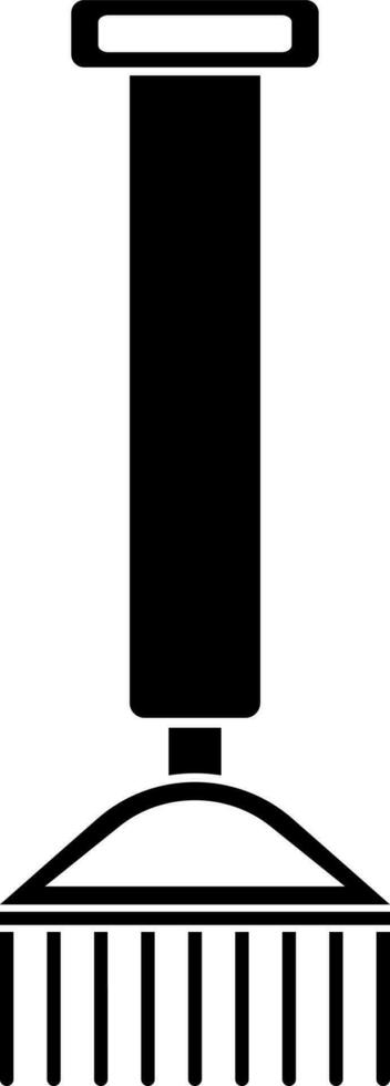 Black and White spading fork icon in flat style. vector