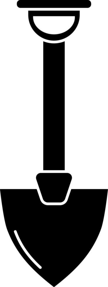 Black and White shovel icon in flat style. vector