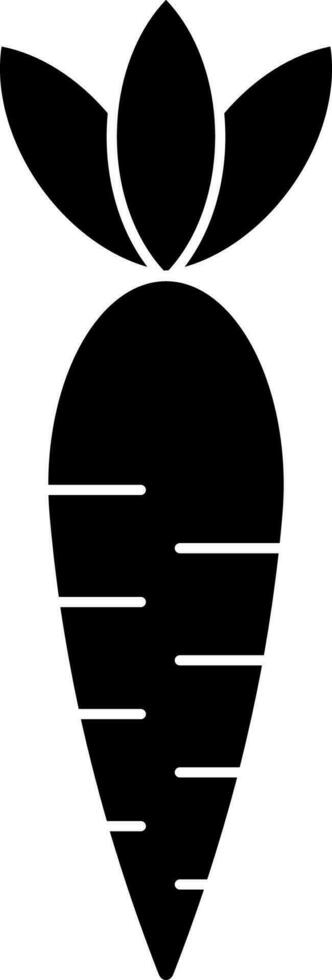 Black and White carrot icon in flat style. vector