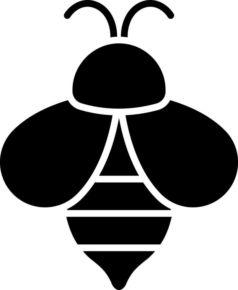 Illustration of bee glyph icon. vector