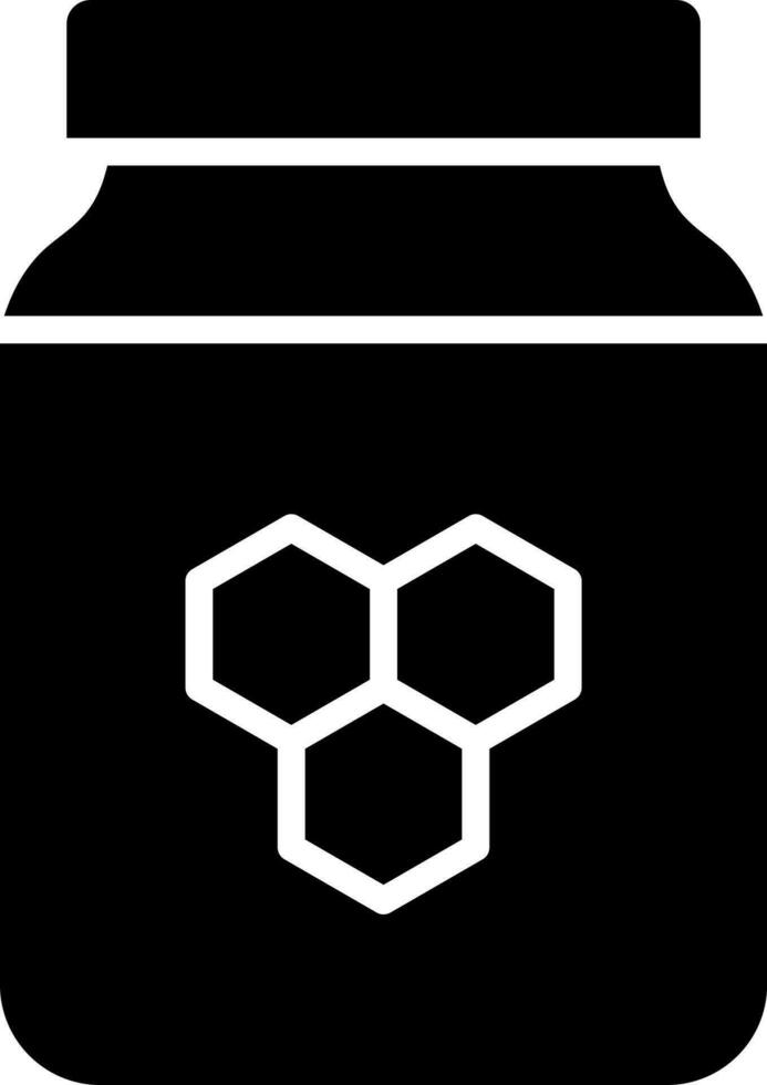 Honey jar glyph icon. vector