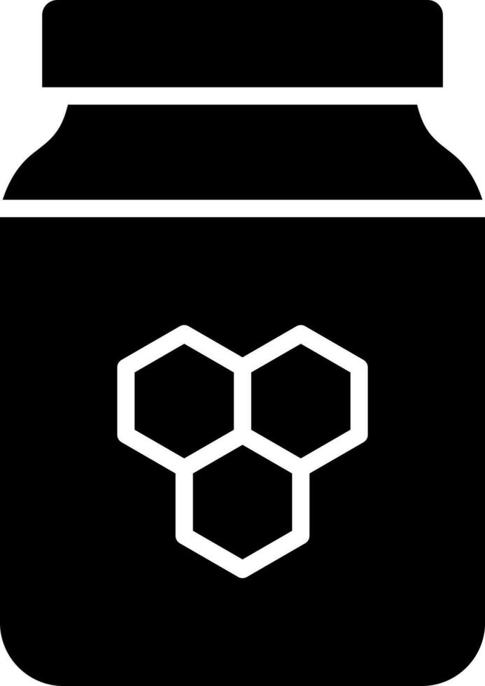 Honey jar glyph icon. vector